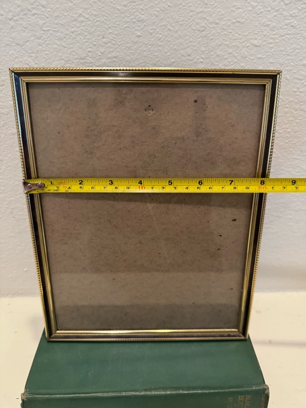 Vintage Gold Tone/Brass 8x10 Picture Frame with Brown Accent Detail w/ Easel - Picture 9 of 11